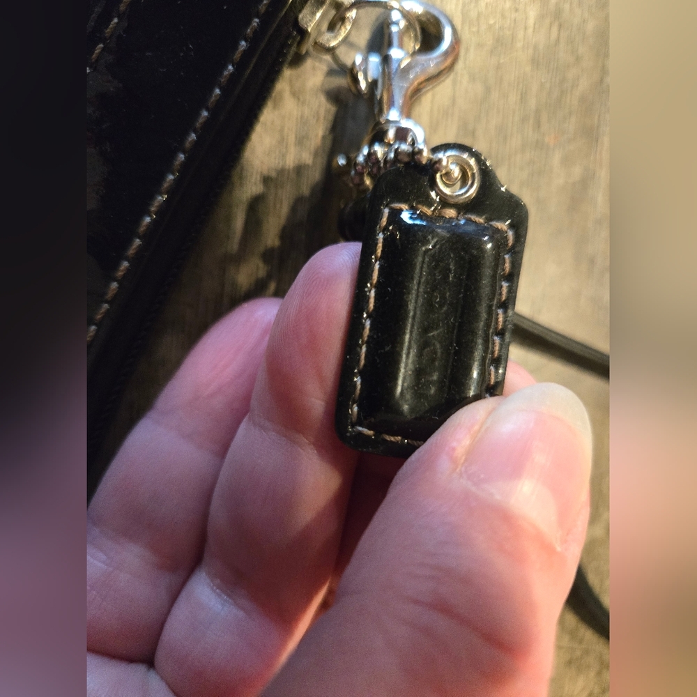 Authentic Coach Black Leather Monogram Embossed W… - image 4